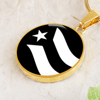 Thumbnail for Puerto Rico Black & White Flag Pendant Necklace