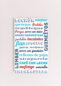 Thumbnail for Puerto Rican Foods Word Art Wall Sign (BLUE)