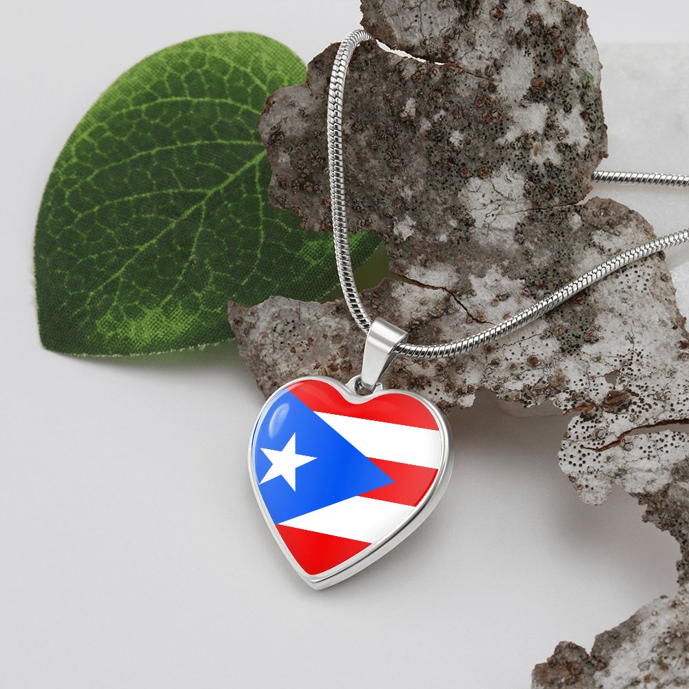 Flag of Puerto Rico Pride Rhinestone Medal Pendant 24