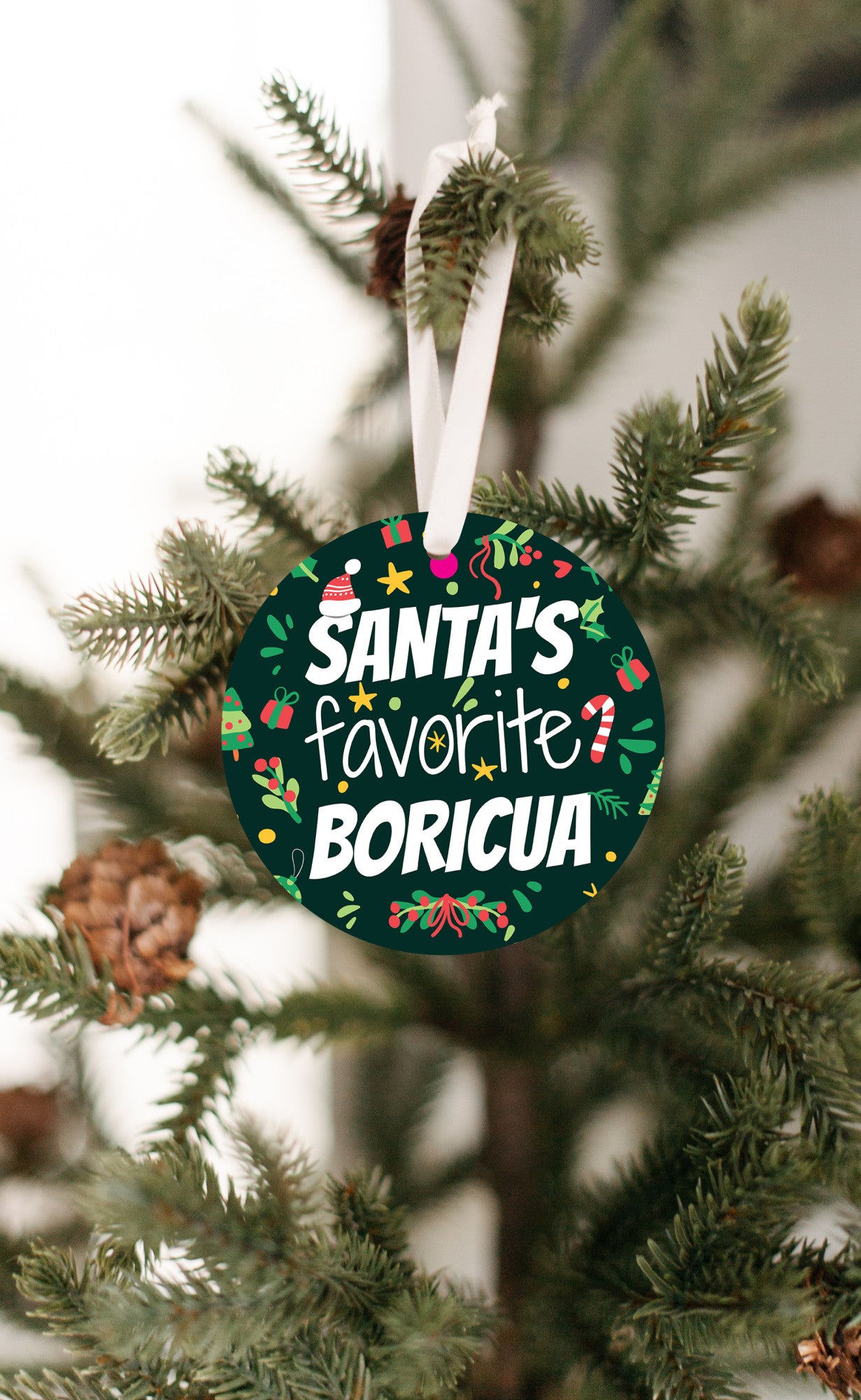 Santa's Favorite Boricua Ornament