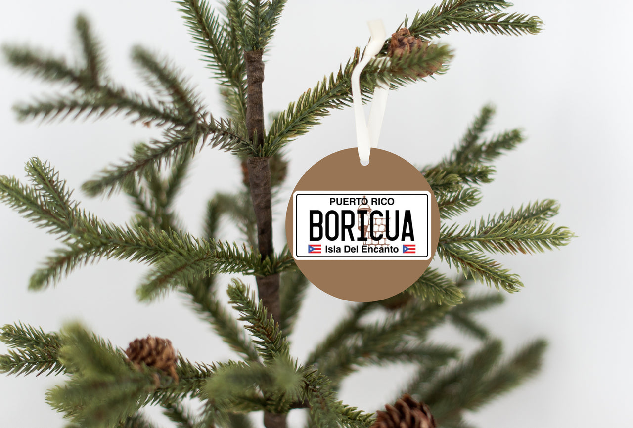 Boricua License Plate Ornament